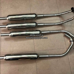 PÔ INOX CỔ CHAI KIỂU TRIUMPH CHO HONDA LOẠI 2 MÁY 125CC VÀ 250CC