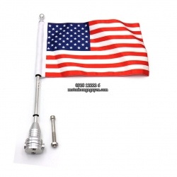 CỘT CỜ NHÔM CHO XE HARLEY DAVIDSON KÈM CỜ U.S.A