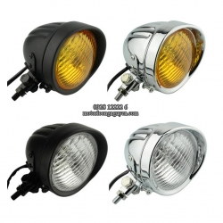 ĐÈN PHA ĐỘ CHOPPER MẪU 09 BÓNG H4 VỎ KIM LOẠI-CHÓA THỦY TINH
